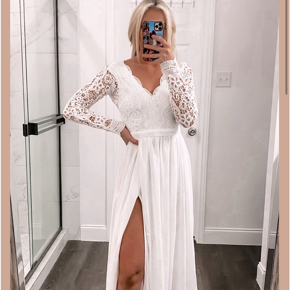 Punchy Blonde White Dress